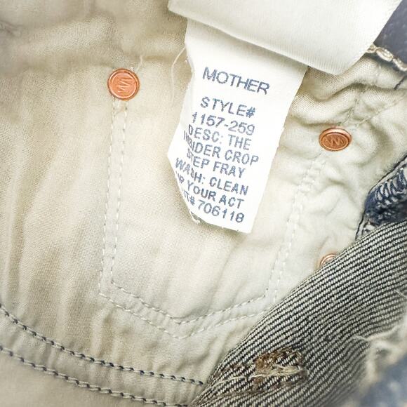 Mother Superior The Insider Crop Step Fray Clean Up Your Act Denim Jeans Size 25 - Picture 9 of 10